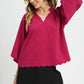 Tanner Bubble Sleeve Top - Crimson