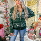 Green Holiday Quart Zip Sweater