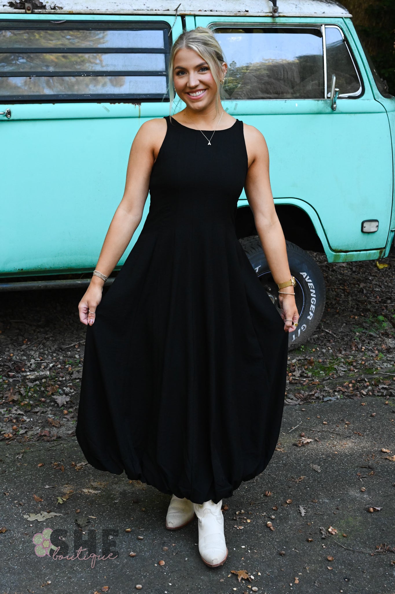 Sabrina Black Maxi Dress