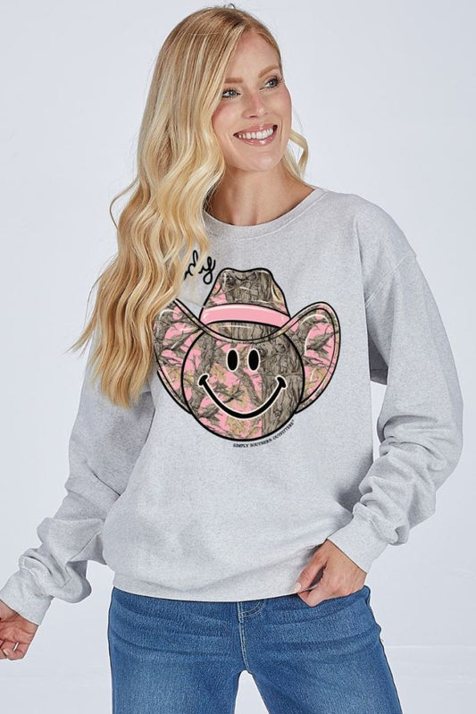 Howdy Smile Camo Crewneck