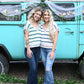SS Green Stripe Sweater Top