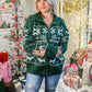 Green Holiday Quart Zip Sweater
