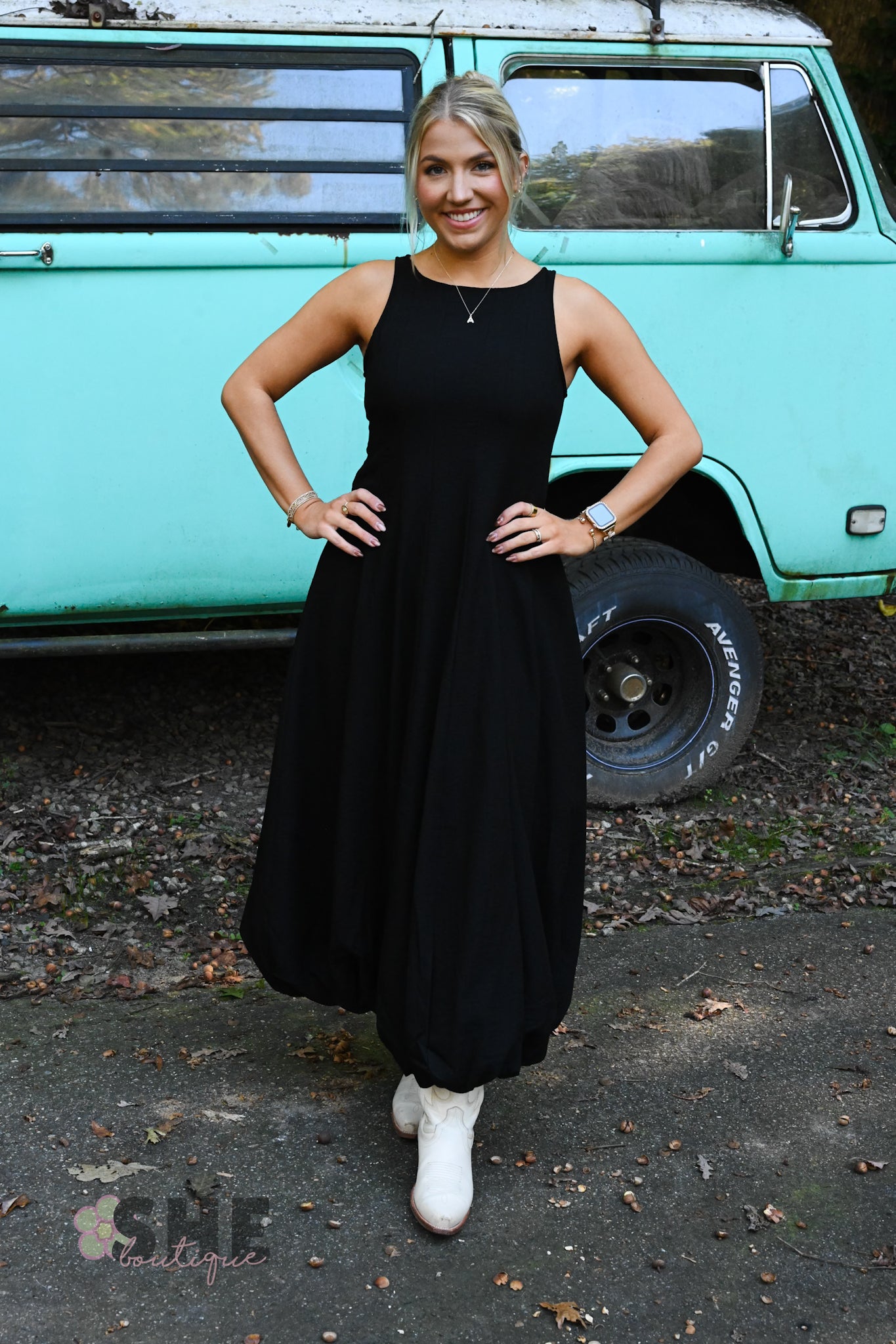 Sabrina Black Maxi Dress