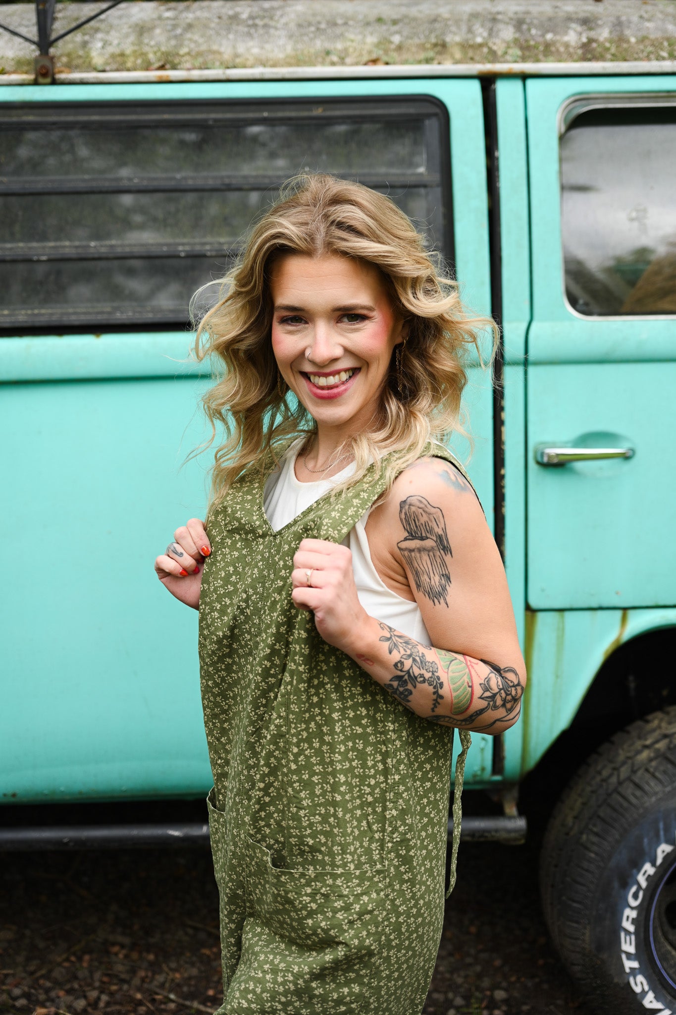 Let's Garden Green Floral Jumpsuit