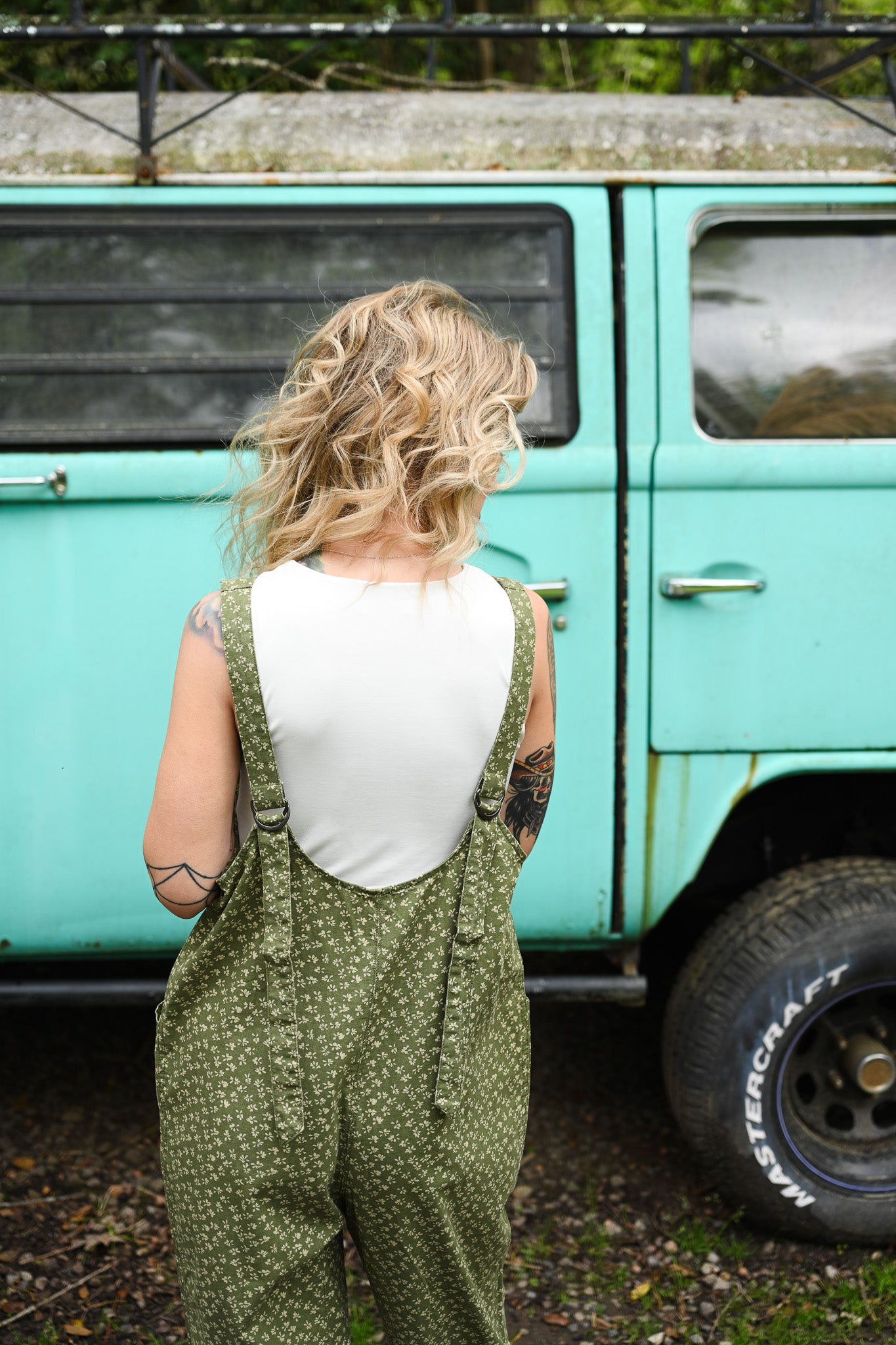 Let's Garden Green Floral Jumpsuit