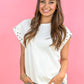White Studded Sleeve Top -