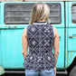 Up To Fate Embroidered Navy Top
