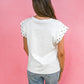 White Studded Sleeve Top -