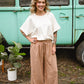 Cream Via Short Sleeve Top
