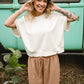 Cream Via Short Sleeve Top