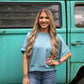 Blue Via Short Sleeve Top