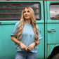Blue Via Short Sleeve Top