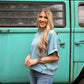 Blue Via Short Sleeve Top