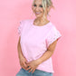 Pink Studded Sleeve Top -