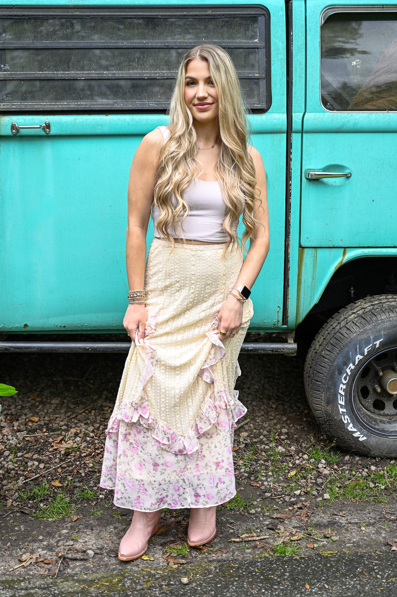 Floral Lace Maxi Skirt