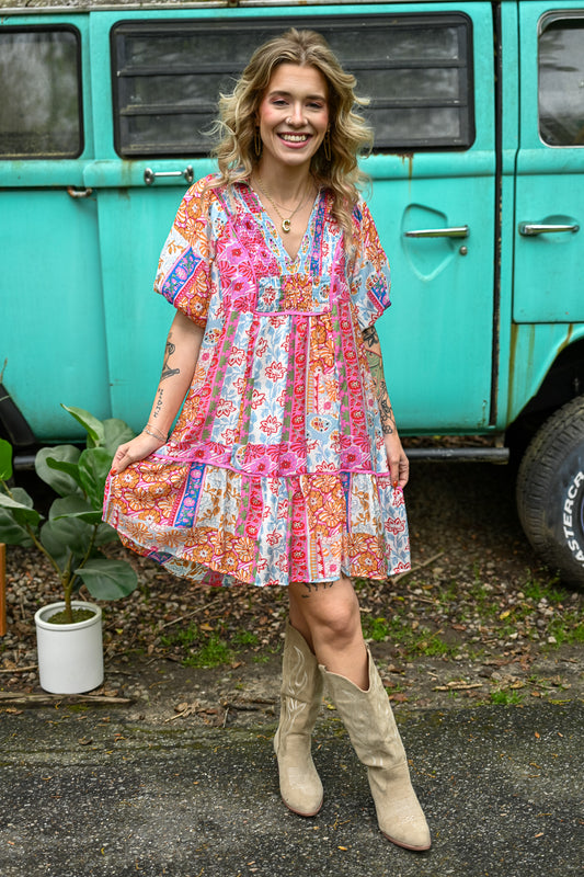Roxanne Multi Print Dress