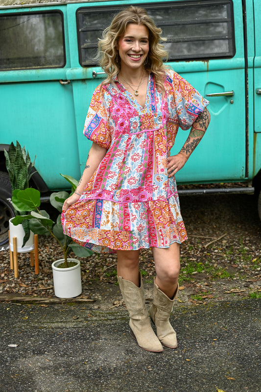 Roxanne Multi Print Dress