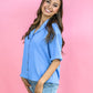 Whitney Button Top - Blue -