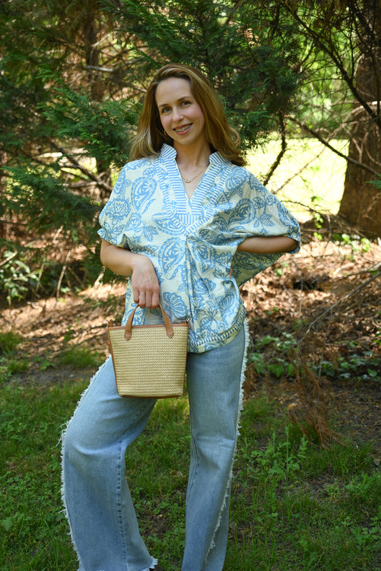 Athens Light Blue Blouse