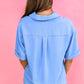 Whitney Button Top - Blue -