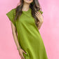 Green Studded Sleeve Dress -