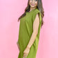 Green Studded Sleeve Dress -