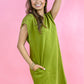 Green Studded Sleeve Dress -