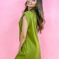 Green Studded Sleeve Dress -