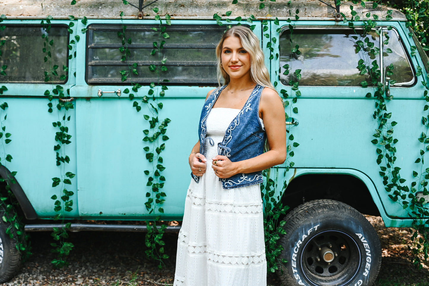 White Eyelet Midi Tube Smocking Dress
