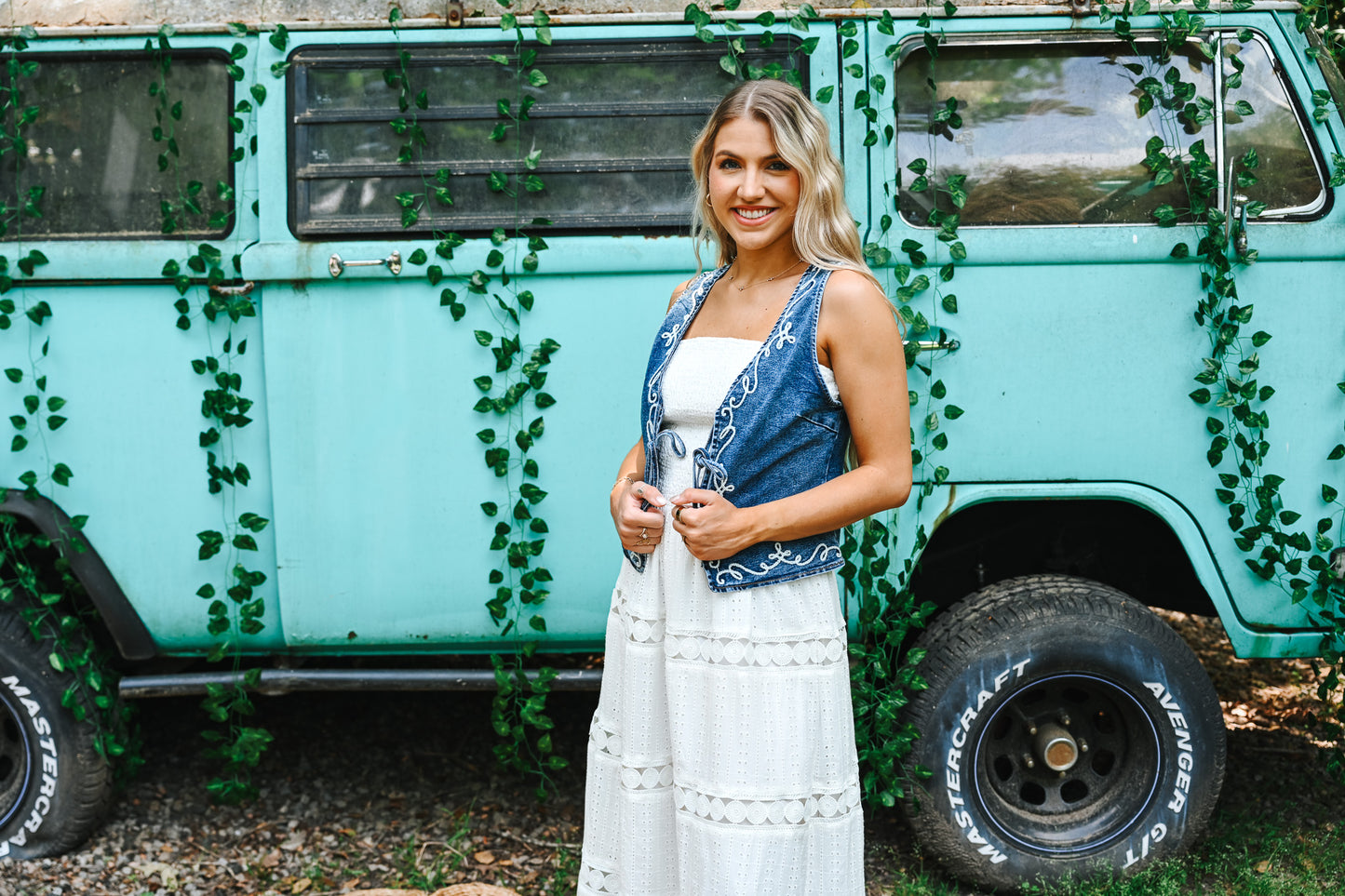 White Eyelet Midi Tube Smocking Dress