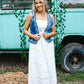White Eyelet Midi Tube Smocking Dress