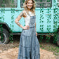 Lace Tiered Denim Jumpsuit