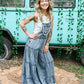 Lace Tiered Denim Jumpsuit