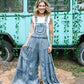 Lace Tiered Denim Jumpsuit
