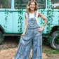 Lace Tiered Denim Jumpsuit