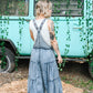 Lace Tiered Denim Jumpsuit