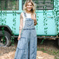 Lace Tiered Denim Jumpsuit