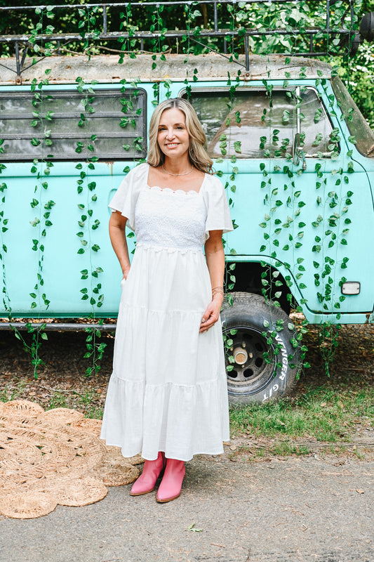 Next Chapter White Midi Dress