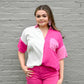The Pink Ladies Button Back Top -
