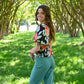 Field Of Poppies One Shoulder Top -