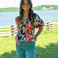Field Of Poppies One Shoulder Top -