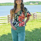 Field Of Poppies One Shoulder Top -