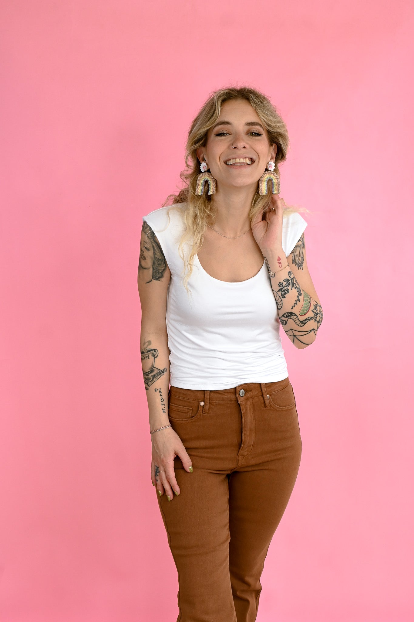 Brown Flare HW TC Jeans -