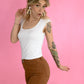 Brown Flare HW TC Jeans -