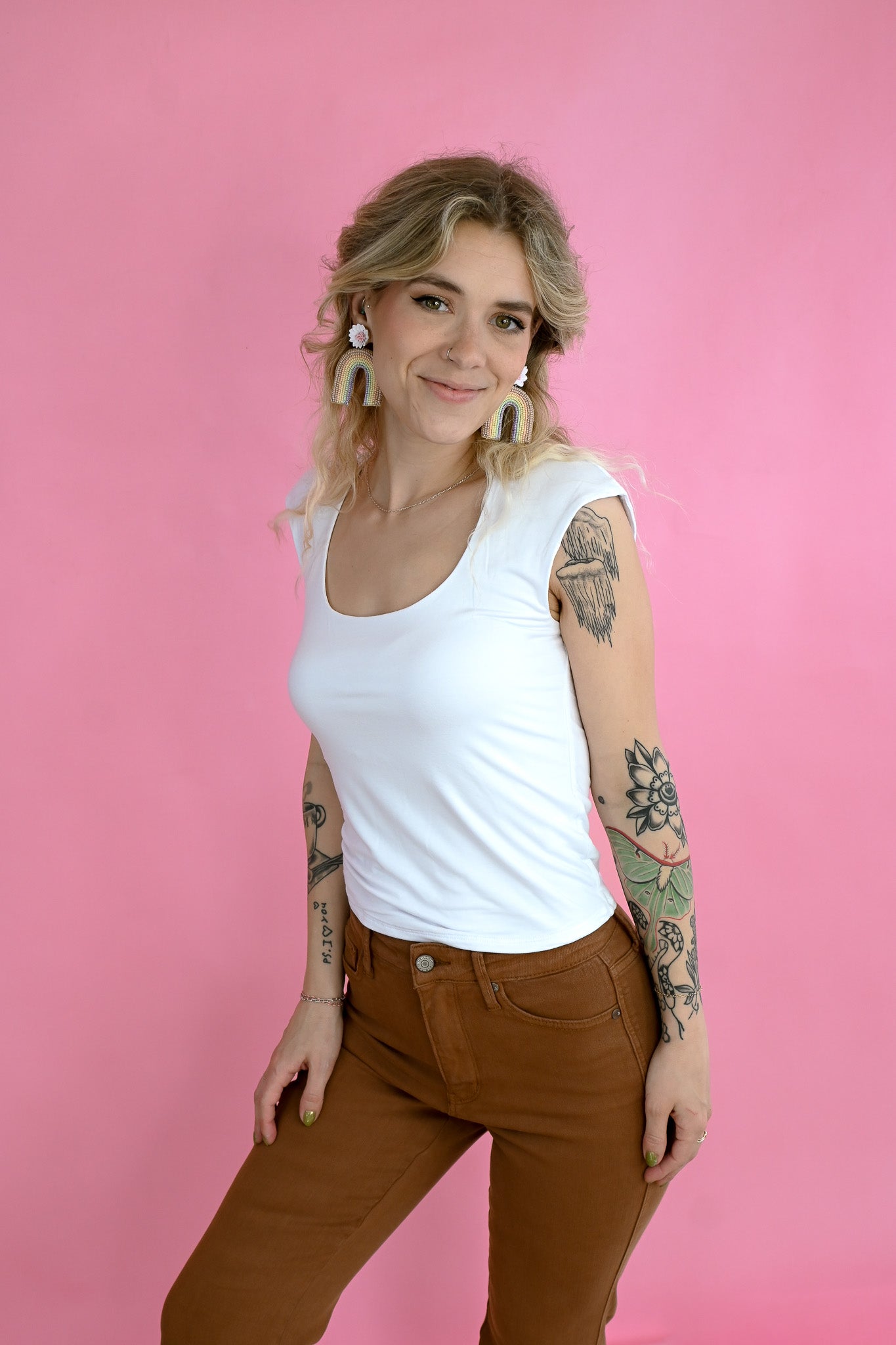 Brown Flare HW TC Jeans -