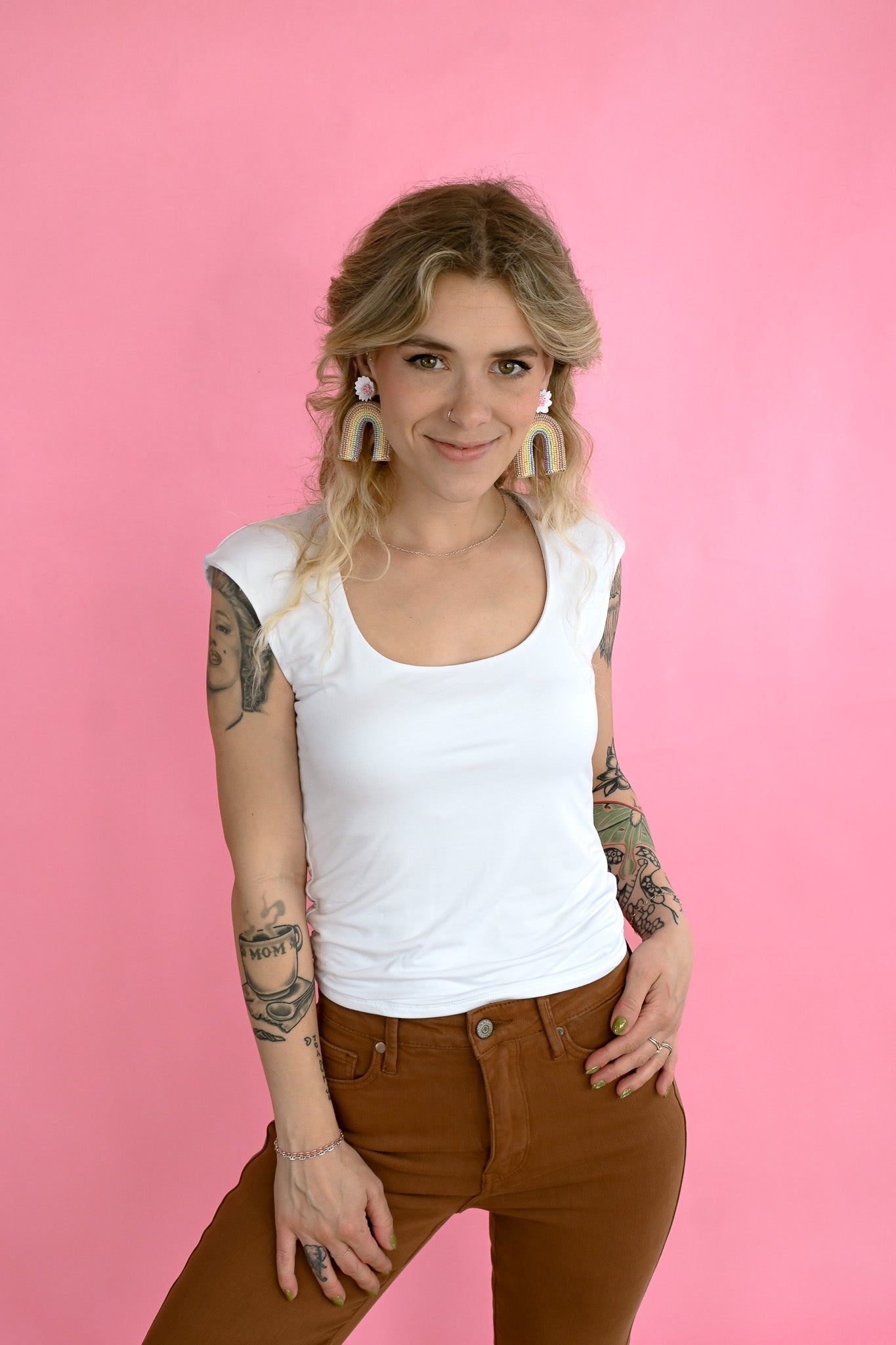 Brown Flare HW TC Jeans -