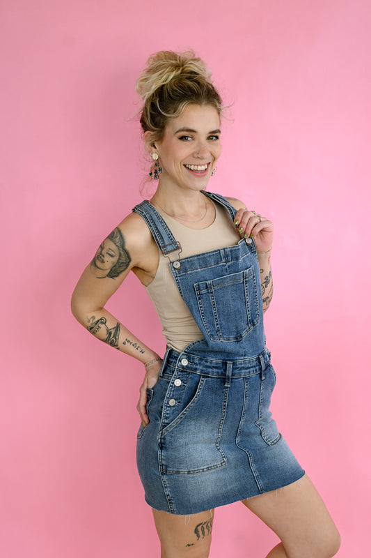 Denim Overall Skirt -