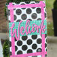 Black Polka Dot Gingham Welcome  Garden Glam