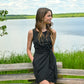 Black Kira Cabo Wrap Dress