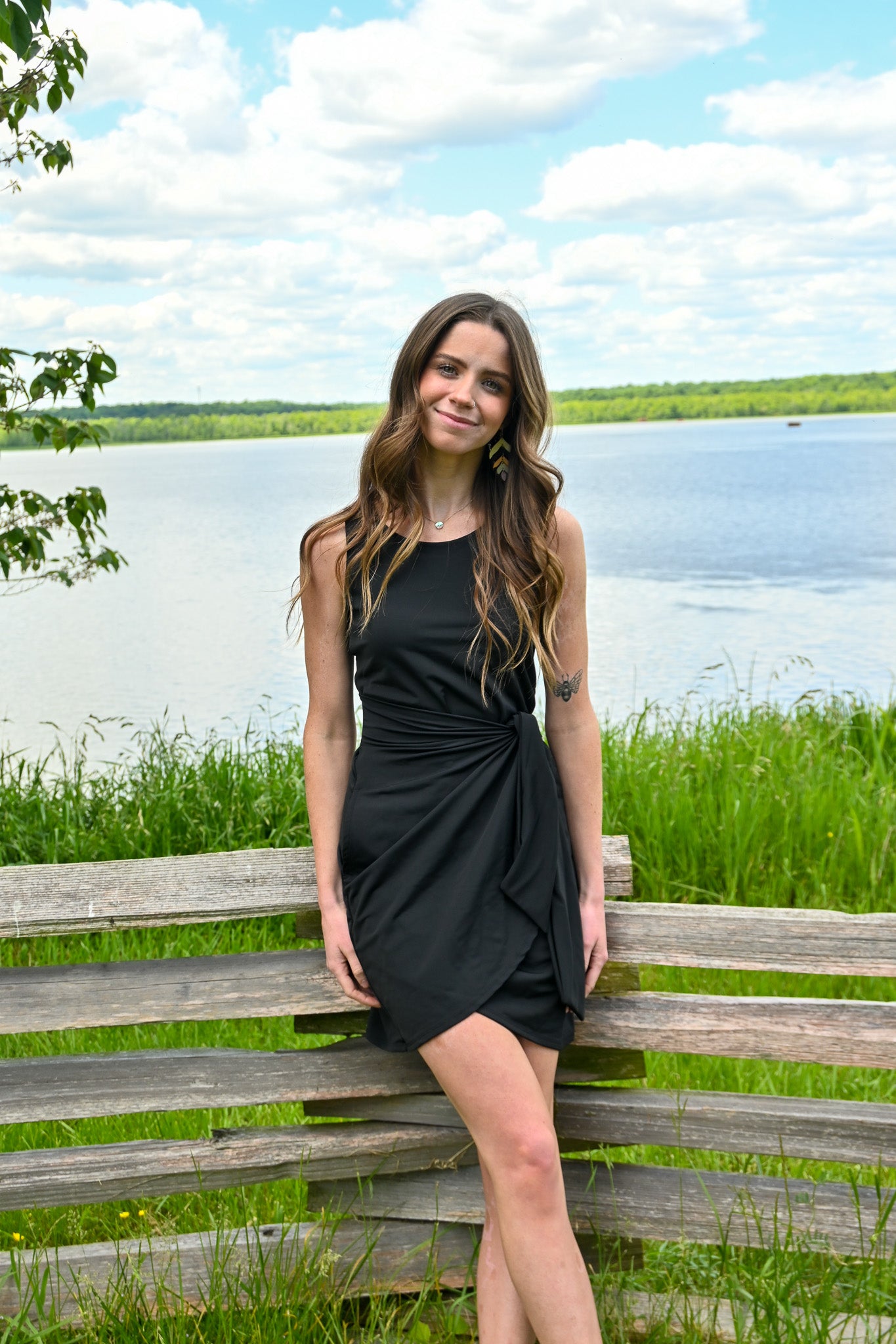Black Kira Cabo Wrap Dress